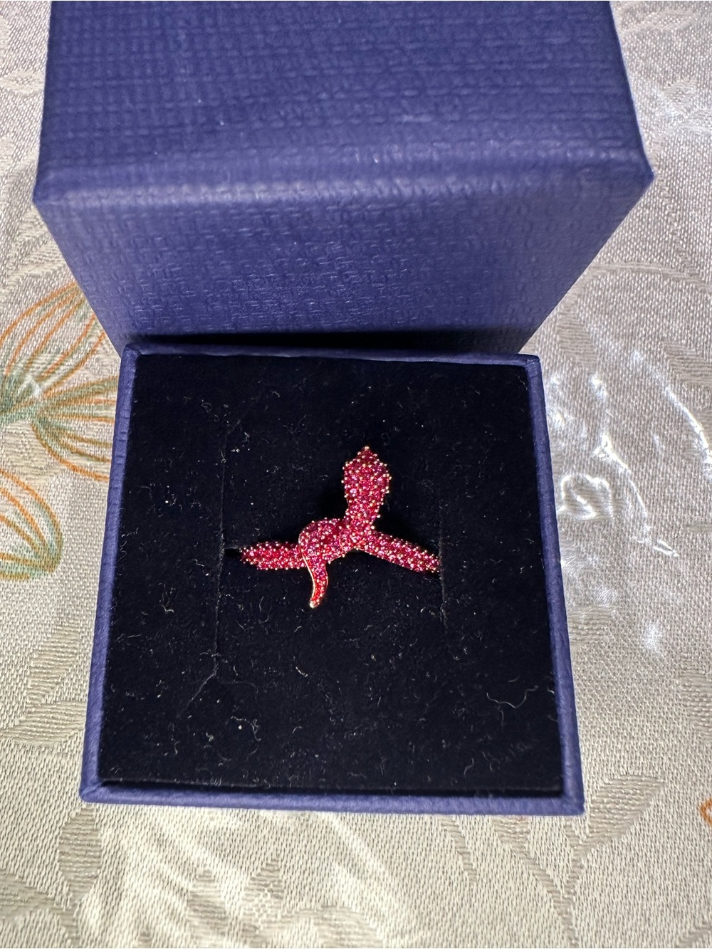 Swarovski Fuchsia Pink Crystal Snake Ring - 5448871 - Sz 8 - NIB